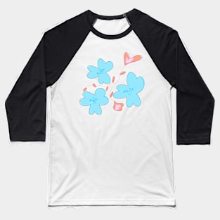 Blue floral pastel watercolor Baseball T-Shirt